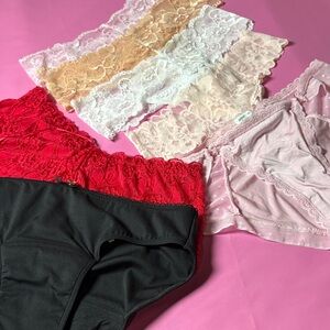 Elegant Lace Women's Intimates Set - Red, Black, Pink, Cream 7️⃣